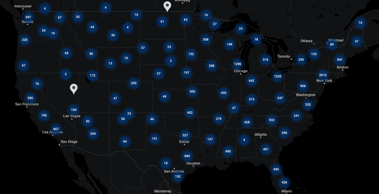 Dealer Counts Around the US